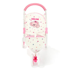 Load image into Gallery viewer, Baby Doll Pram, Baby Doll Pushchair with Retractable Hood, Role Play Toy Baby Dolls Stroller, Suitable for Dolls and Plush Toys up to 42cm, Gift for Kids Ages 3+
