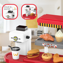 Load image into Gallery viewer, 71Pcs Kids Fast Food Playset Caterer Kitchen Toy Set with Cash Register &amp; Drink Dispenser
