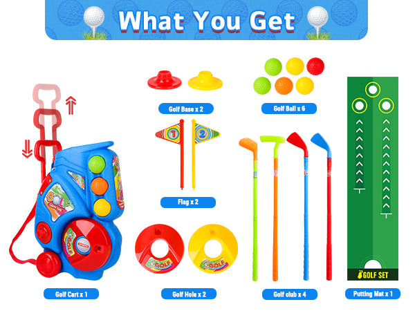 Golf Clubs Toy Set Outdoor Indoor Sports Garden Play Game Toy for