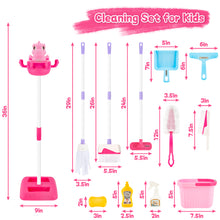 Load image into Gallery viewer, Household Cleaning Pretend Play Toy with Stand&amp;Accessories Included 12 Pcs Toddlers Housekeeping Pretend Play Children Kit
