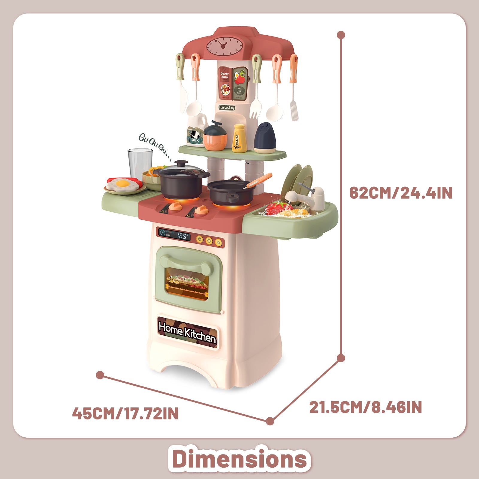 My First Kitchen My First Kitchen Set Kitchen Playset Role Playing Game with Light and ...