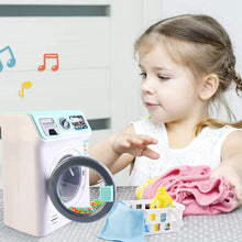 Load image into Gallery viewer, &#39;My First Washing Machine&#39; Laundry and Cleaning Play Set for Kids Christmas Gift Educational Toys with Realistic Functions
