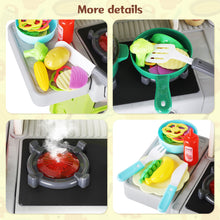 Load image into Gallery viewer, Interactive Kids Kitchen Playset with Realistic Features and Accessories with play food, stove, oven, storage space, and kitchen appliances
