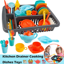 Load image into Gallery viewer, Kitchen Drainer Cooking Dishes Play Set with Over 40 Kitchen Accessories for Kids- Great Gift
