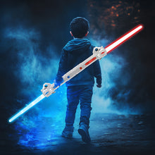 Load image into Gallery viewer, 7-Color Rechargeable Lightsaber for Kids Motion Sensing, Retractable Design, Spin Feature, Dynamic Sound Effects, Quick Flick Action, Dual-Wield Option, and 7 Color Modes
