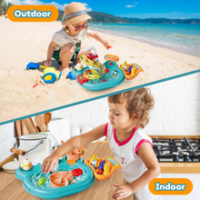 Load image into Gallery viewer, Kids Water Play Table with Fishing Game Slide, and Accessories-Fun Bathtub or Outdoor Toy for Toddlers-Includes Fishing Rod, Water Slide, Floating Ducks, and Play Food
