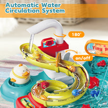 Load image into Gallery viewer, Kids Water Play Table with Fishing Game Slide, and Accessories-Fun Bathtub or Outdoor Toy for Toddlers-Includes Fishing Rod, Water Slide, Floating Ducks, and Play Food
