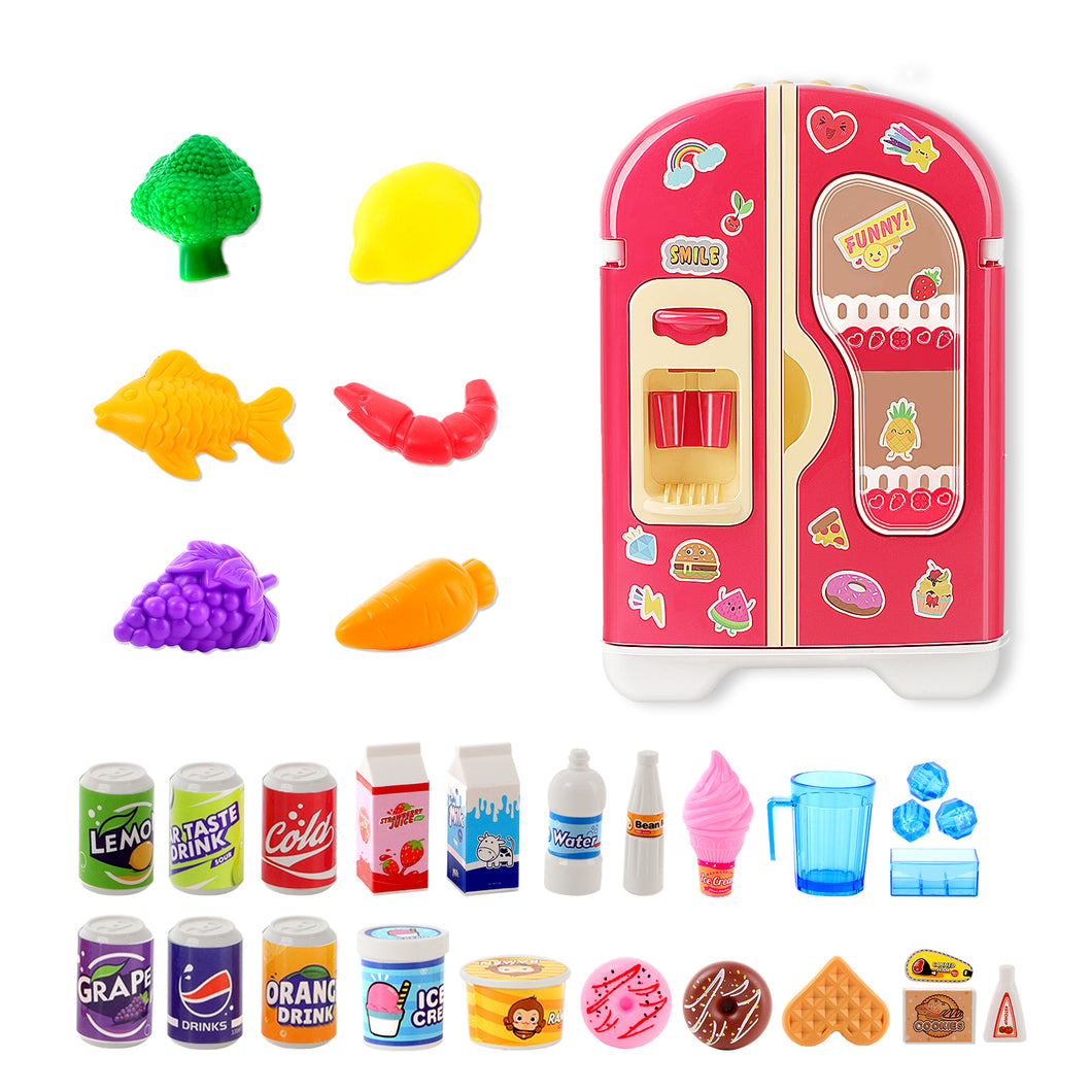 Pretend Play Kitchen Fridge  Playset Kids oy Great Pre-School Gift for Toddlers Boys & Girls Age 3+