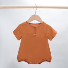 Load image into Gallery viewer, Baby Bodysuits Baby Pants Trousers Baby Clothes Unisex Short Sleeve Bodysuits One-Piece Summer Cotton Gauze Neutral Short-sleeved Bodysuit Effortless Dressing Crew Neck Button Down Round Neck Short Sleeve Romper for Newborn Baby 3-24 months Boys and Girls
