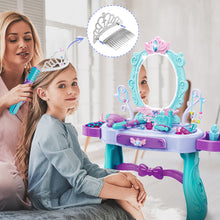 Load image into Gallery viewer, Princess Vanity Dressing Table with Stool Children Role Play Makeup Styling Set Toy Gifts
