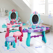 Load image into Gallery viewer, Princess Vanity Dressing Table with Stool Children Role Play Makeup Styling Set Toy Gifts
