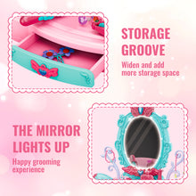 Load image into Gallery viewer, Princess Vanity Dressing Table with Stool Children Role Play Makeup Styling Set Toy Gifts
