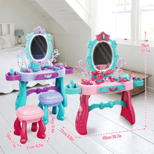 Load image into Gallery viewer, Princess Vanity Dressing Table with Stool Children Role Play Makeup Styling Set Toy Gifts
