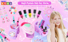 Load image into Gallery viewer, Kids Makeup Nail Polish Nail Studio Peel Off Nail Polish Set Perfect Gift for Girls 5 6 7 8 9 10 Years
