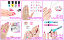 Load image into Gallery viewer, Kids Makeup Nail Polish Nail Studio Peel Off Nail Polish Set Perfect Gift for Girls 5 6 7 8 9 10 Years
