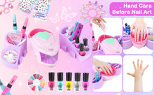 Load image into Gallery viewer, Kids Makeup Nail Polish Nail Studio Peel Off Nail Polish Set Perfect Gift for Girls 5 6 7 8 9 10 Years
