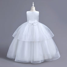 Load image into Gallery viewer, Children Evening Dresses Discoball Girls Princess Dress Double Tulle Bow Lace Sleeveless Embroidery Flower Girl Dress, Birthday Party Wedding Bridesmaid First Communion Girls&#39; Dresses for 120cm-170cm Kids
