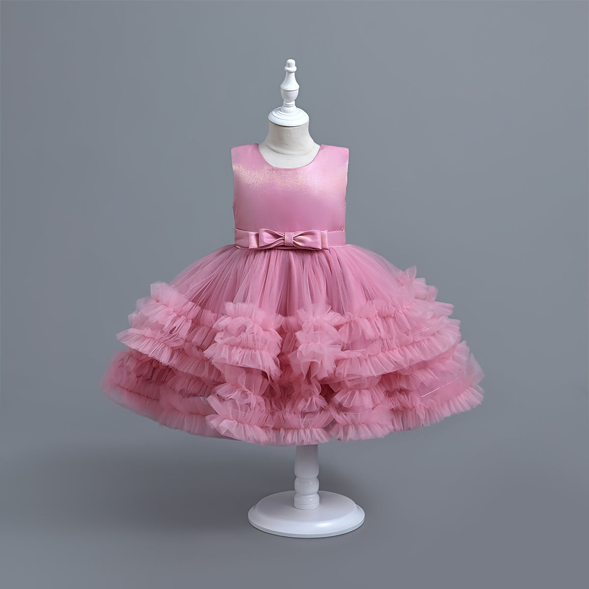 Baby Girl Dress Tulle Sleeveless Bow Party Princess Dress Multi Layere –  deaotoys