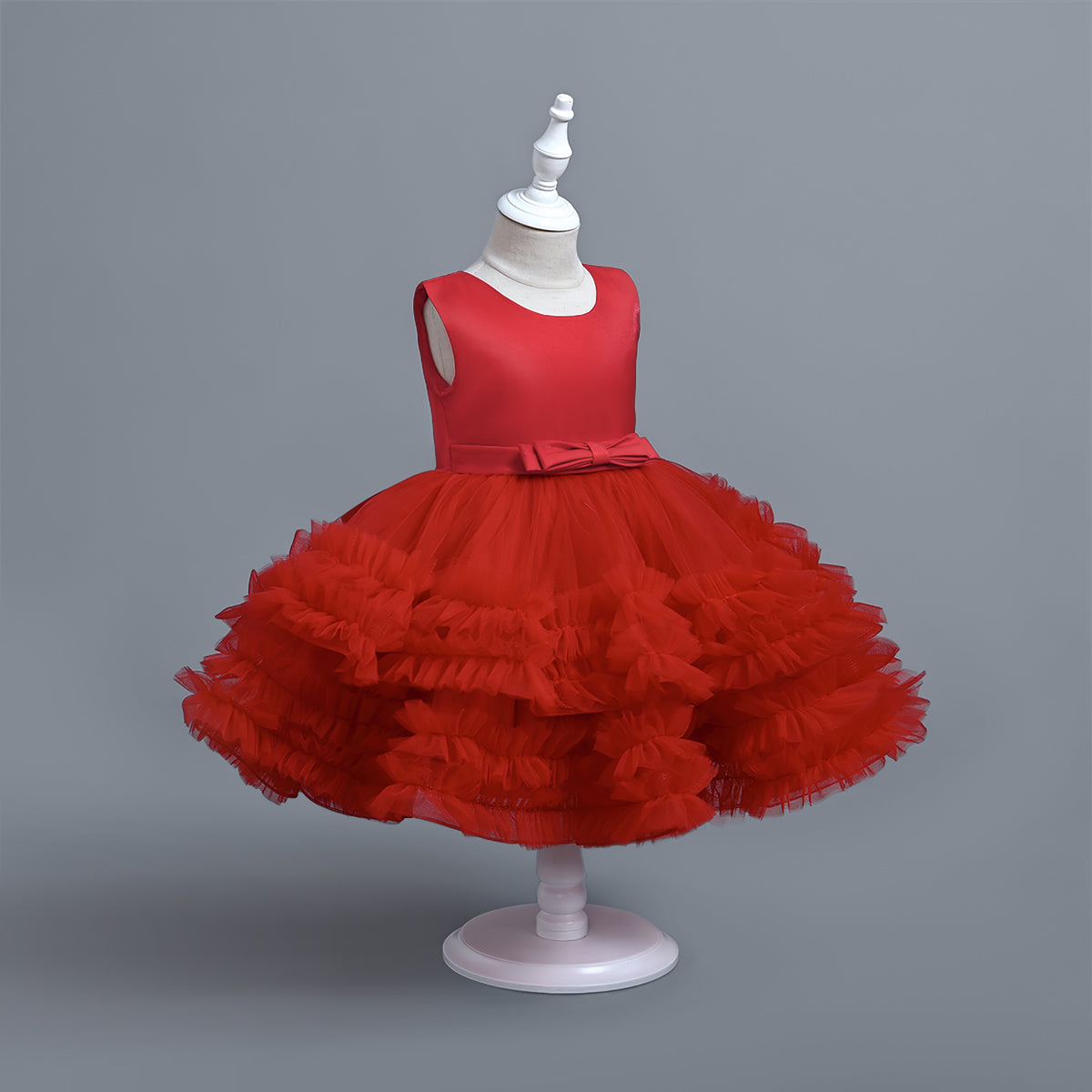 strapless open back dress Baby Girl Dress Tulle Sleeveless Bow Party Princess Dress Multi Layere –  deaotoys