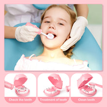 Load image into Gallery viewer, Kids Role Play Dentist Surgeon Vet Medical Light and Sound Electronic Stethoscope Lab Coat Cap  Play Medical Equipment for Kids(Pink)
