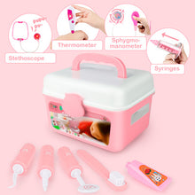 Load image into Gallery viewer, Kids Role Play Dentist Surgeon Vet Medical Light and Sound Electronic Stethoscope Lab Coat Cap  Play Medical Equipment for Kids(Pink)
