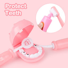 Load image into Gallery viewer, Kids Role Play Dentist Surgeon Vet Medical Light and Sound Electronic Stethoscope Lab Coat Cap  Play Medical Equipment for Kids(Pink)
