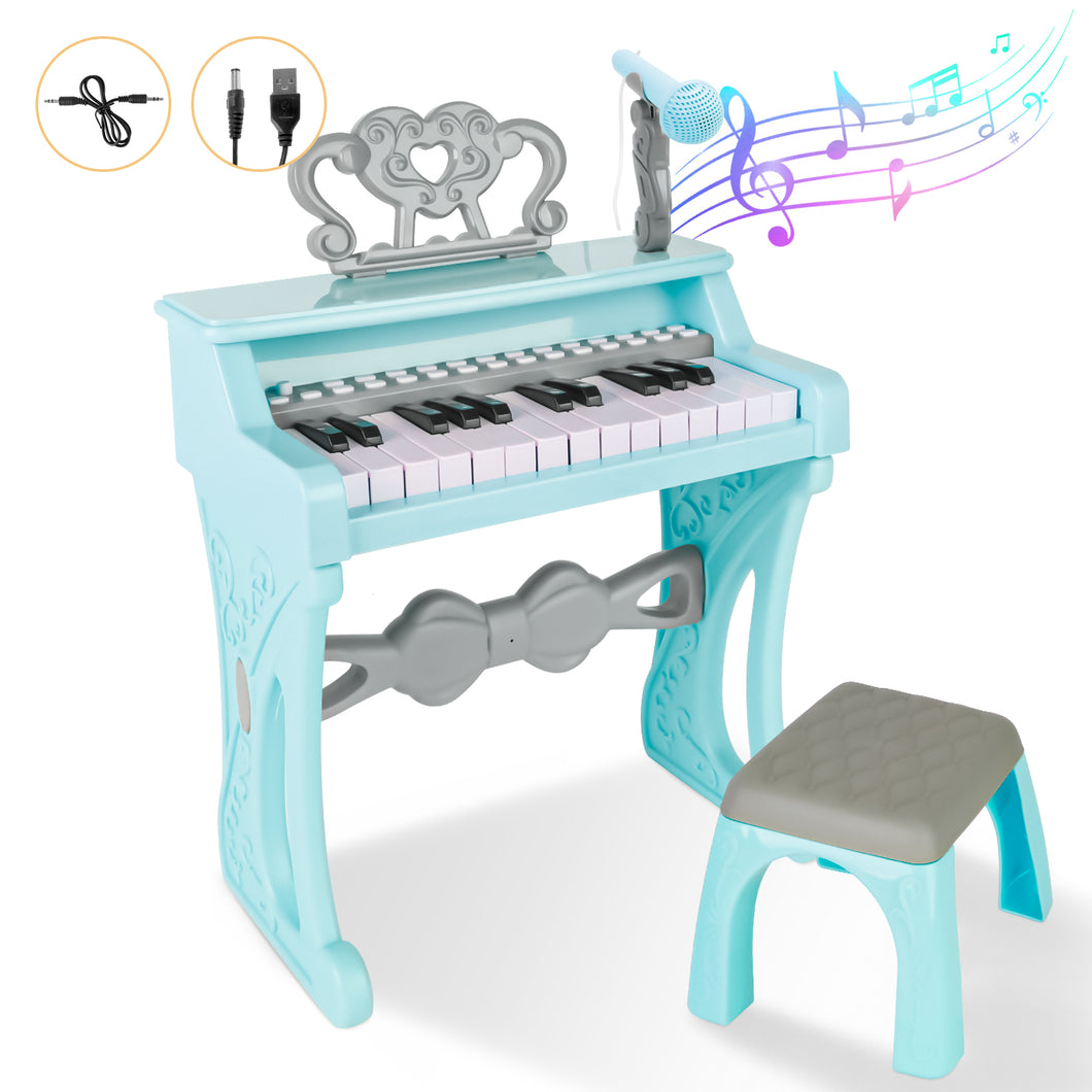 25 Keys Piano Keyboard Toy Kids Music Toy with Microphone Birthday Xmas Gift for Kids