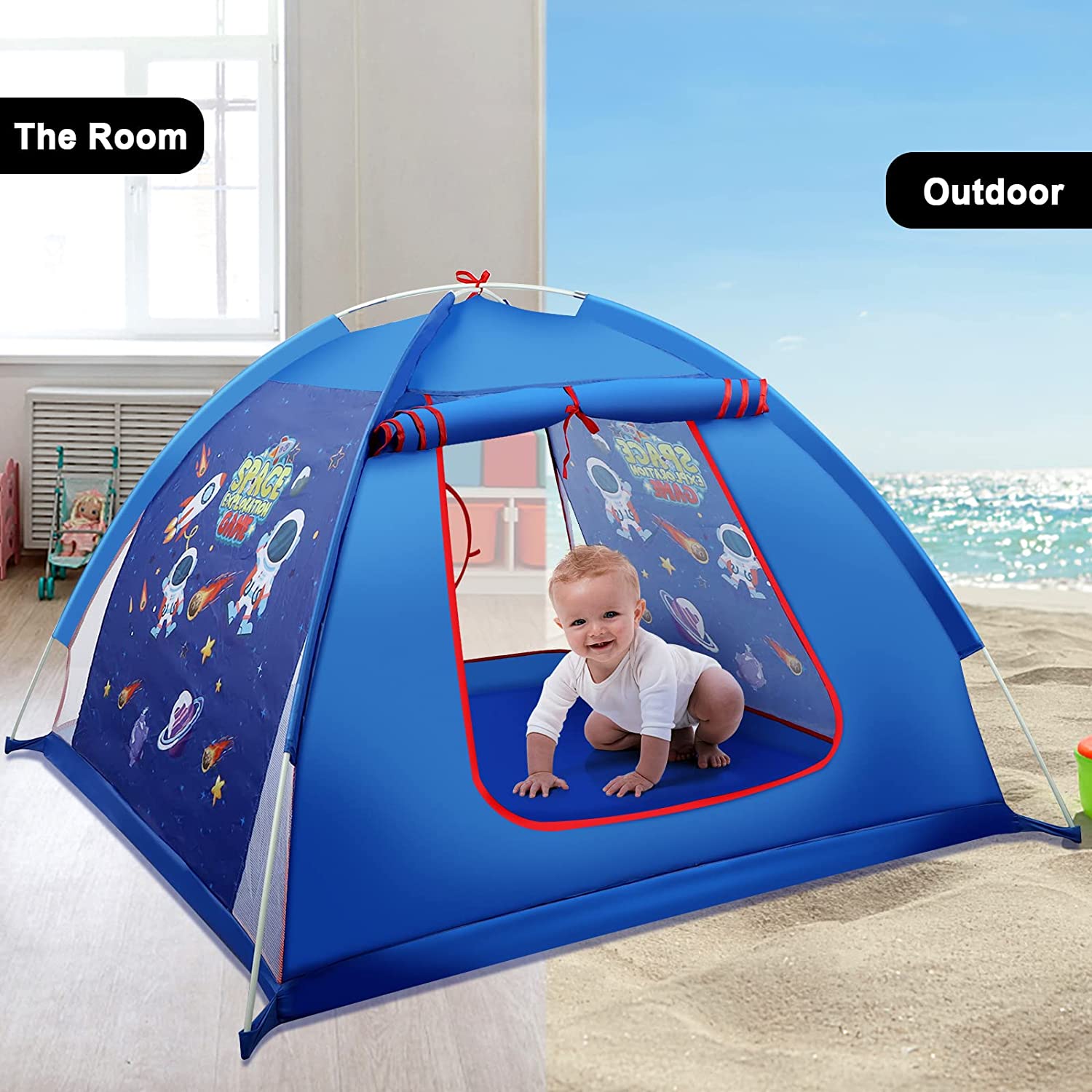 Alvantor Kids Play Tent – Indoor/Outdoor Rainbow Playhouse For Children Ages 1-12, 58"x58"x47"