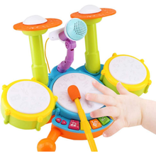 Load image into Gallery viewer, Kids Beginner’s Musical Drum Set with Microphone &amp; Light‑Up Sound Effects – Interactive Music Toy for Children Ages 3+
