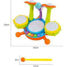 Load image into Gallery viewer, Kids Beginner’s Musical Drum Set with Microphone &amp; Light‑Up Sound Effects – Interactive Music Toy for Children Ages 3+
