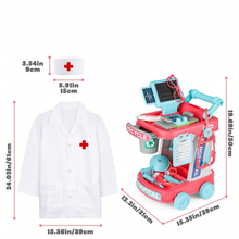 Load image into Gallery viewer, Kids Doctor’s Trolley Playset with Medical Tools &amp; Costume – Mobile Pretend Medical Station with Sound‑Effect Pacemaker – Educational Role‑Play Toy for Boys &amp; Girls Ages 3+
