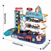 Load image into Gallery viewer, Garage Track Set with Music and Light Effects 3-story Parking Building with Electric Elevator Toys Vehicle Garages Great Present for Kids
