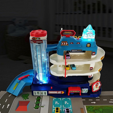Load image into Gallery viewer, Garage Track Set with Music and Light Effects 3-story Parking Building with Electric Elevator Toys Vehicle Garages Great Present for Kids
