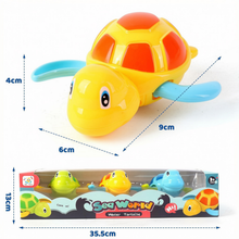 Load image into Gallery viewer, Floating Wind-Up Sea Turtle Bath Toys for Toddlers-Interactive Swimming Turtles for Bathtub Fun, Perfect Water Toys, and Party Favors for Kids
