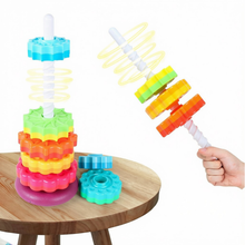 Load image into Gallery viewer, Rainbow Stacking Tower Toy for Toddlers, Colorful Educational Spiral Gears with Rotating Base, Soft and Safe Material, Developmental Toy for Babies 12+ Months
