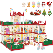 Load image into Gallery viewer, Christmas Doll House Playset, Dream House Pretend Doll House with Accessories Dolls House Garden Princess HouseBirthday Gifts (Two Floors)
