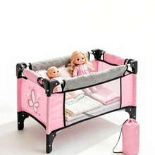 Load image into Gallery viewer, Baby Dolls Crib, Foldable Baby Doll Bed with Storage Bag, Doll Furniture Accessory for Up to 18 Inch Baby Dolls, Christmas Birthday Pretend Play Gift for Kids Ages 3+

