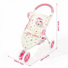 Load image into Gallery viewer, Baby Doll Pram, Baby Doll Pushchair with Retractable Hood, Role Play Toy Baby Dolls Stroller, Suitable for Dolls and Plush Toys up to 42cm, Gift for Kids Ages 3+
