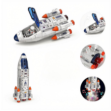 Load image into Gallery viewer, Creative Space Adventure Toys for Kids  role-play cosmic adventures Space Shuttle Model Rocket Toys Space rocket, space shuttle, astronaut figures &amp; glider, space rover, satellite, landing station, space ship and solar system mat.
