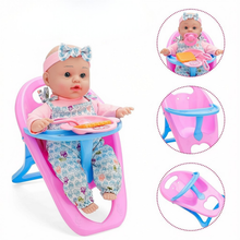Load image into Gallery viewer, 12-inch Baby Doll Feeding Play Set with Stroller High Chair, Feeding Set, Clothes, Storage Bag, Complete Nursery Kit Pretend Play Set Gift for Kids 3+
