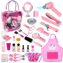 Load image into Gallery viewer, Kids Hair Salon Play Set – Pretend Hairdressing &amp; Makeup Kit with Lights &amp; Sounds, Unicorn Apron &amp; Carry Bag – Role Play Toy for Girls Age 3+
