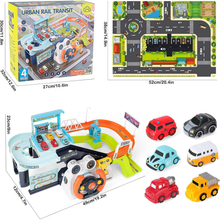 Load image into Gallery viewer, Car Garage Tracks Simulation Steering Wheel Toy Set Vehicle Playsets with Musical Puzzle Car Tracks Gifts for Child
