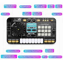 Load image into Gallery viewer, Kids DJ Mixer Music Toy with Microphone DJ Controller with Launchpad, Light-Up Keys, Sound Effects, Bluetooth Function Educational Musical Toy for Boys Girls Ages 3+ Kids Mixer Music Toy
