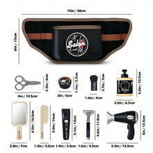 Load image into Gallery viewer, Hairdressing Stylist Playset Hair Salon Role Play Barber Toy Kit with Hair Dryer Fake Razor Barber Scissors for Kids 3+

