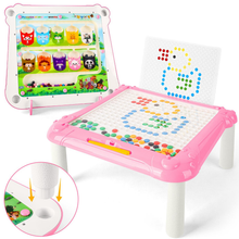 Load image into Gallery viewer, 2 in 1 Magnetic Disk Drawing Maze Puzzle Table Toy Double Sided Card for Toddlers Ages 3+ Mosaic Puzzle Table Toy Color Matching and Art Creation Set
