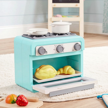 Load image into Gallery viewer, Children’s Toy Oven Kitchen Set with Lights, Sounds, Colour‑Changing Food &amp; Accessories – Ages 3+ (blue)
