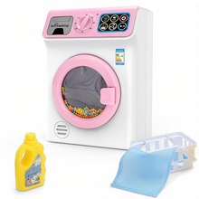 Load image into Gallery viewer, Kids Washing Machine Toy Set Pretend Play Household toy Set Laundry Washer with Lights, Sounds &amp; Music Interactive Educational Toy with Detergent Bottle, Basket &amp; Cloth Role Play Gift for Boys &amp; Girls Ages 3+
