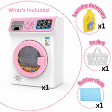 Load image into Gallery viewer, Kids Washing Machine Toy Set Pretend Play Household toy Set Laundry Washer with Lights, Sounds &amp; Music Interactive Educational Toy with Detergent Bottle, Basket &amp; Cloth Role Play Gift for Boys &amp; Girls Ages 3+
