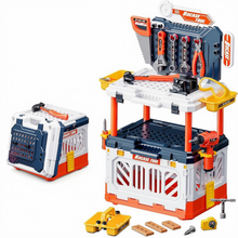 Load image into Gallery viewer, 4 in 1 Kids Portable Workbench 90 Pcs Transformable Tool Bench
