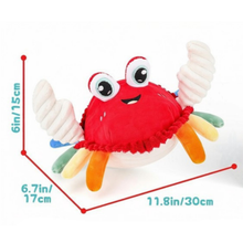 Load image into Gallery viewer, Plush Dancing Crab Toy Musical Crawling Crab with Lights &amp; Sounds Soft Interactive Baby Toy for Toddlers 18M+ Sensory Learning Hand-Eye Training Gift for Kids
